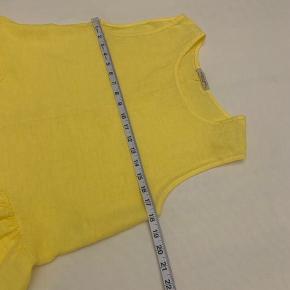 Francesca Bettini yellow 100% linen peplum sleeveless top size M - Picture 10 of 12